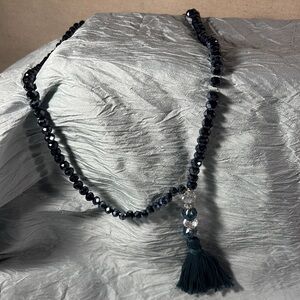 Elegant Navy Blue Czech Glass Prayer Beads